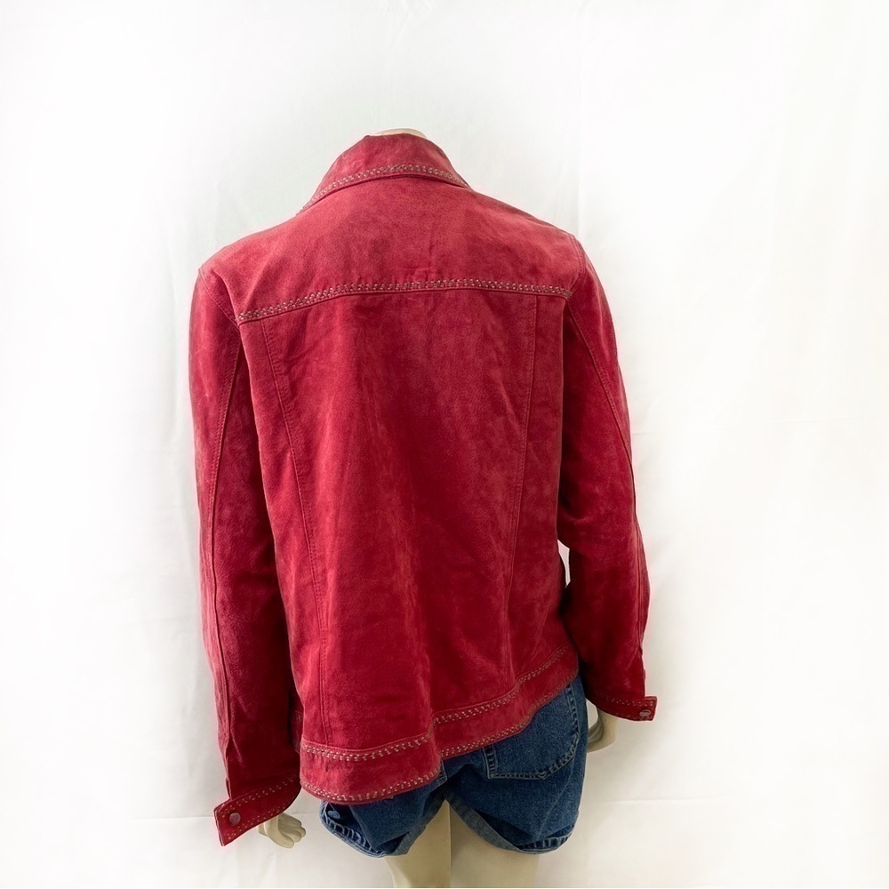 Coldwater Creek Red Leather Jacket Size 1X - Picture 3 of 6